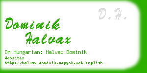 dominik halvax business card